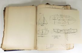 Book: A large 19thC. book of boat design & diagram