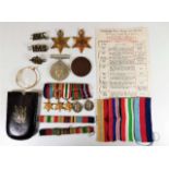 A part WW2 medal set, unappointed & from same fami