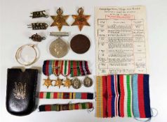 A part WW2 medal set, unappointed & from same fami