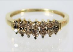 A 9ct gold ring set with diamonds 1.5g size N/O