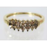 A 9ct gold ring set with diamonds 1.5g size N/O