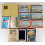 A quantity of vintage playing cards including Ship