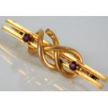 A 15ct gold brooch set with amethyst 3.8g