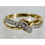 A 9ct gold ring set with 0.1ct diamond 1.6g size M