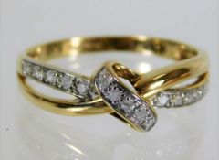 A 9ct gold ring set with 0.1ct diamond 1.6g size M