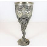 A Selangor Lord of the Rings pewter goblet 8in tal