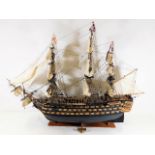 A fine hand built model of HMS Victory, one small