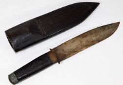 A tribal hunting dagger with hardwood handle & sca