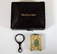 An early 19thC. Schloss's English Bijou Almanac miniature book with case & glass dated 1840 - book m
