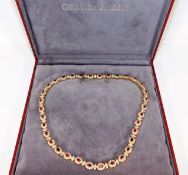 A 14ct gold diamond & ruby necklace 17in long 56g