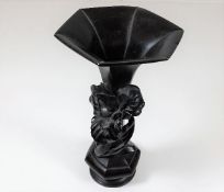 A c.1900 Japanese bronze posy vase with applied fl