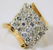 A 14ct gold ring set with approx. 1.5ct diamond 7.