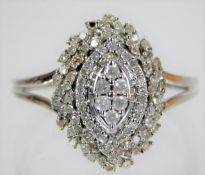 A white gold ring set with diamonds 4.3g size R