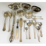 A quantity of silver & white metal items including