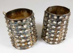 A pair of early 20thC. ladies jewelled Asian silve