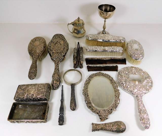 Thirteen items of silver, some a/f & two others