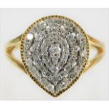 A 9ct gold ring set with diamonds 4g size O