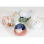 Four Royal Copenhagen porcelain animal figures