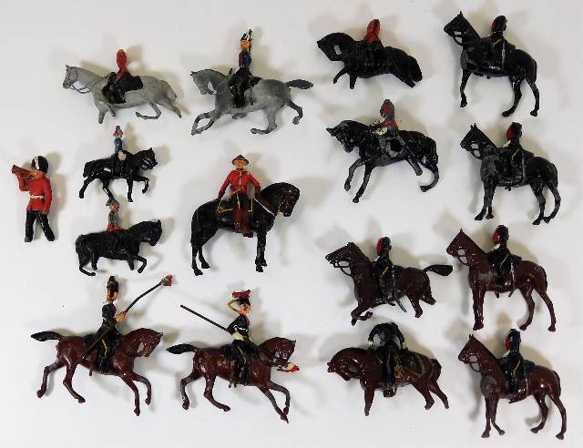 A quantity of lead cavalry soldiers including Brit