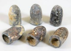 Six lead civil war bullets