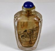 A 19thC. Chinese interior painted glass scent bott