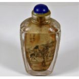 A 19thC. Chinese interior painted glass scent bott