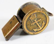 An early 19thC. Royal Naval whistle owned by Vice-