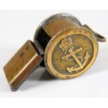 An early 19thC. Royal Naval whistle owned by Vice-