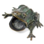 A 19thC. bronze model of vesta frog 4in high