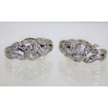 A pair of 9ct gold earrings set with diamonds 4.6g