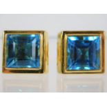 A pair of 18ct gold topaz earrings 15.7g