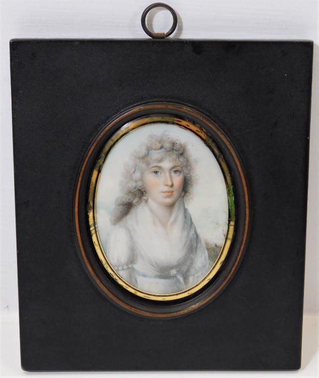 Mounted in lacquered frame, a late 18thC. watercol