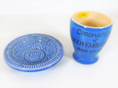 A C. H. Brannam commemorative pottery cup twinned