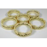 A set of six c.1900 ivory napkin rings