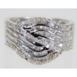 A 9ct gold ring set with approx. 1ct diamond size S
