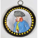 A c.1810 enamelled pendant featuring an image of N