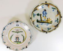 Two French 18thC. faience plates 9in diameter inc. one French revolutionary
