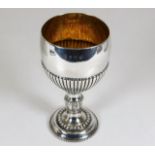 A Charles Aldridge & Henry Green silver wine goblet 1768 5.75in tall 173g given to Julia Stone, wife