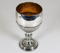 A Charles Aldridge & Henry Green silver wine goblet 1768 5.75in tall 173g given to Julia Stone, wife