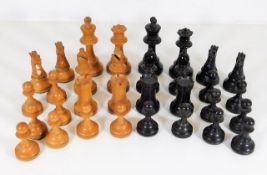 A Staunton style wooden chess set