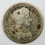 A Charles II sixpence 18.75mm 1.9g