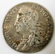 A George II sixpence 1757 20.5mm 3.1g