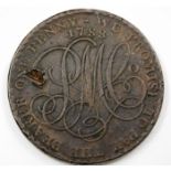 A 1788 copper penny token 33.5mm 24.6g