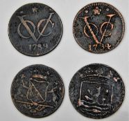 Four 18thC. Dutch East India Company coins