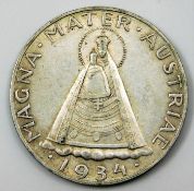 A 1934 Austrian schilling 31mm 14.9g