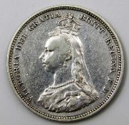 An 1887 Victoria shilling 23.25mm 5.6g