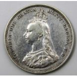 An 1887 Victoria shilling 23.25mm 5.6g