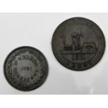 A Cornish copper penny token 1811 34.5mm twinned w
