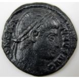 A Roman Empire coin, Constantine II 337-340, gate