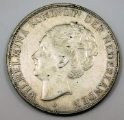 Wilhemina Queen of the Netherlands coin 1929 2 1/2